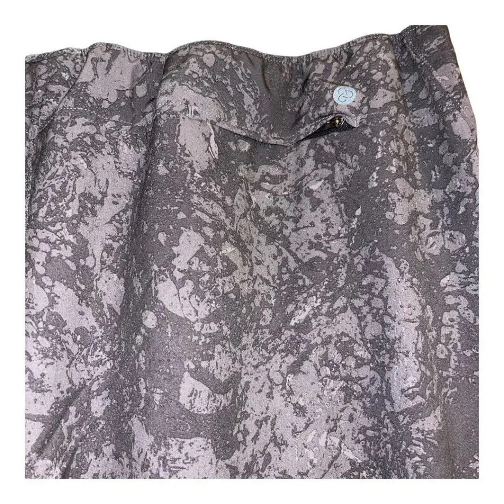 Zella Core Stretch Woven Shorts Men XL Dark Gray Marble Print Pull On Drawstring - Picture 4 of 10